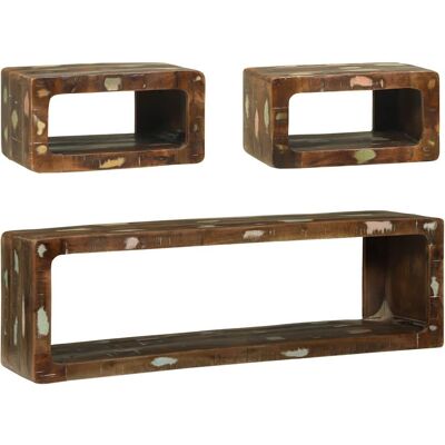 vidaXL Tv-meubelset met plank 3 pcs Multikleur Massief gerecycled hout vidaXL Tv-meubelset met plank 3 pcs Multikleur Massief gerecycled hout