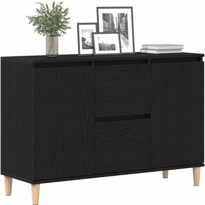 vidaXL Zwarte Eik Sideboard - Modern Opbergmeubel vidaXL Zwarte Eik Sideboard - Modern Opbergmeubel