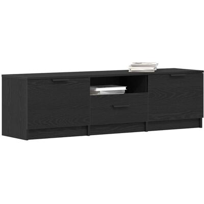 vidaXL TV Kast - Rechthoekig Zwart Eiken Hout vidaXL TV Kast - Rechthoekig Zwart Eiken Hout
