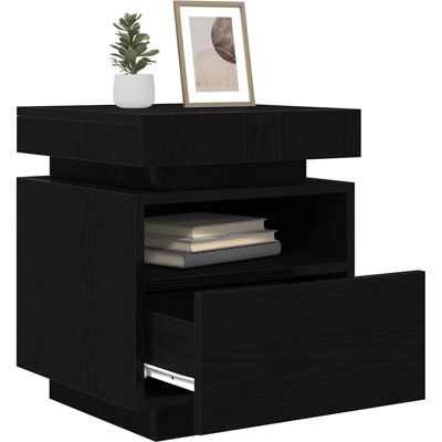vidaXL Nachtkastje Set van 2 Zwart Eiken Houtlook vidaXL Nachtkastje Set van 2 Zwart Eiken Houtlook