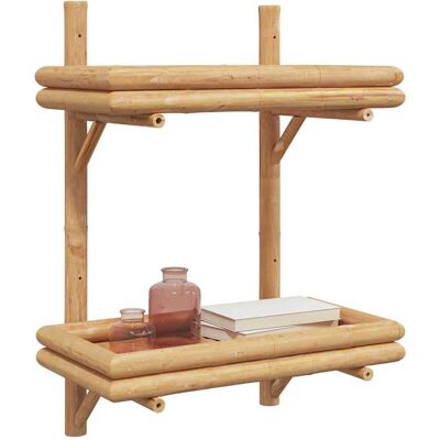VidaXL Bamboe Wandplank 2-laags 45x26x60 cm VidaXL Bamboe Wandplank 2-laags 45x26x60 cm