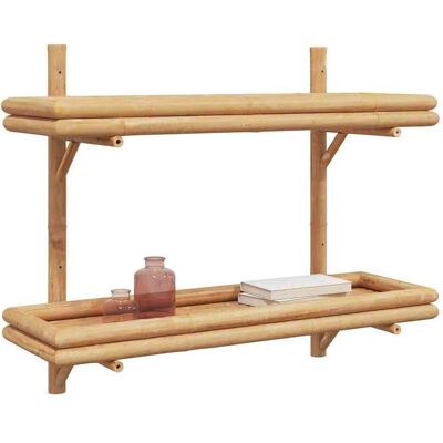 vidaXL Bamboe Wandplank Natuurlijke Afwerking - Wandplank vidaXL Bamboe Wandplank Natuurlijke Afwerking - Wandplank