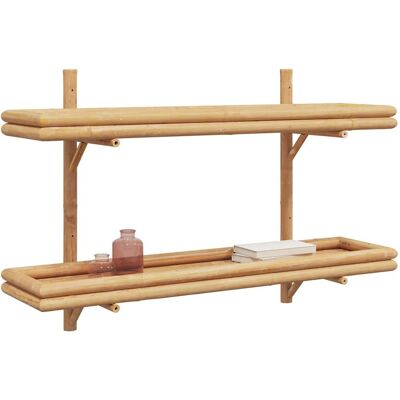 vidaXL Bambus natur Bambus, verzinktes Metall Mittel Bambus Wandplanken Bruin vidaXL Bambus natur Bambus, verzinktes Metall Mittel Bambus Wandplanken Bruin