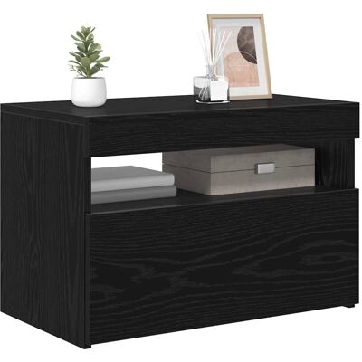 vidaXL Zwart Eiken TV-Kast - Tv-meubel met 60cm Oppervlak & 2 Vakken vidaXL Zwart Eiken TV-Kast - Tv-meubel met 60cm Oppervlak & 2 Vakken
