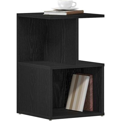 VidaXL Nachtkastje Set - 2 stuks Zwart Eiken 35x35x55 cm VidaXL Nachtkastje Set - 2 stuks Zwart Eiken 35x35x55 cm