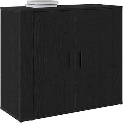vidaXL Zwarte Eikenhouten Dressoir - Sideboard vidaXL Zwarte Eikenhouten Dressoir - Sideboard