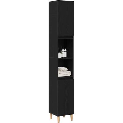 VidaXL Zwart Eiken Badkamerkast 30x30x190 cm VidaXL Zwart Eiken Badkamerkast 30x30x190 cm