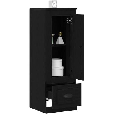 vidaXL Zwart Eiken Highboard - Modern Rechthoekig Meubel vidaXL Zwart Eiken Highboard - Modern Rechthoekig Meubel