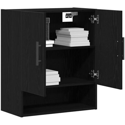 vidaXL Wandkast Zwart MDF Modern Ontwerp Meerdere Planken vidaXL Wandkast Zwart MDF Modern Ontwerp Meerdere Planken