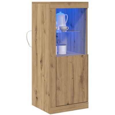 Rustieke Eiken LED Buffetsideboard 41x37x100 cm - Woonkamermeubel Rustieke Eiken LED Buffetsideboard 41x37x100 cm - Woonkamermeubel