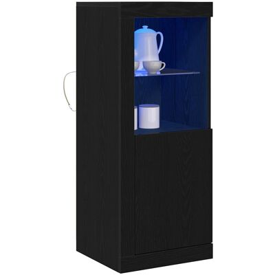 Vidaxl - Moderne dressoir met LED-verlichting - Zwart Eiken Vidaxl - Moderne dressoir met LED-verlichting - Zwart Eiken