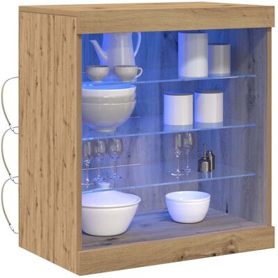 Vidaxl Rustieke Eik 60,5x37x67 cm LED Dressoir - Meubels Vidaxl Rustieke Eik 60,5x37x67 cm LED Dressoir - Meubels