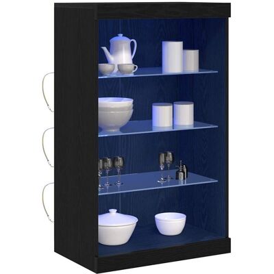 vidaXL Zwart rechthoekig LED-dressoir - Dressoir vidaXL Zwart rechthoekig LED-dressoir - Dressoir