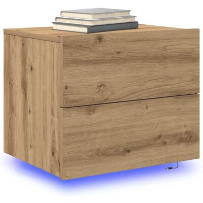 vidaXL Massief eikenhouten nachtkastje Artisan Bruin - Nachtkastje vidaXL Massief eikenhouten nachtkastje Artisan Bruin - Nachtkastje
