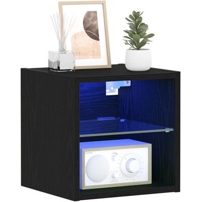 Wandmontage Houten Plank in Zwart Eik 30x28,5x30 cm Vidaxl - TV Meubel Wandmontage Houten Plank in Zwart Eik 30x28,5x30 cm Vidaxl - TV Meubel