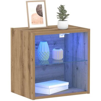 vidaXL Ambachtsman Eiken Spaanplaat Glas Rechthoekige Kastenset - Opbergoplossing vidaXL Ambachtsman Eiken Spaanplaat Glas Rechthoekige Kastenset - Opbergoplossing
