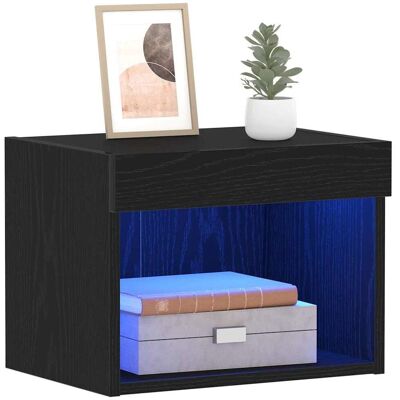 Vidaxl Wandkast met LED-verlichting Zwart Eiken 40x30x30 cm Vidaxl Wandkast met LED-verlichting Zwart Eiken 40x30x30 cm