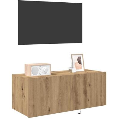 vidaXL TV Meubel - Landelijk hout met LED-verlichting vidaXL TV Meubel - Landelijk hout met LED-verlichting