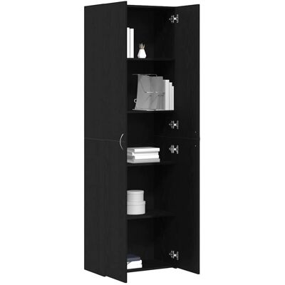 vidaXL Kantoorkast met plank Zwart Eiken 60 x 32 x 190 cm Bewerkt hout vidaXL Kantoorkast met plank Zwart Eiken 60 x 32 x 190 cm Bewerkt hout