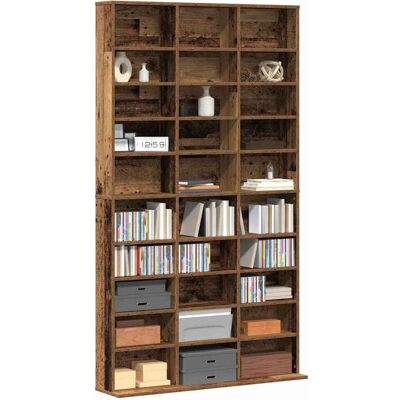 vidaXL CD Kast met plank Oud hout 101 x 23 x 177,5 cm Bewerkt hout vidaXL CD Kast met plank Oud hout 101 x 23 x 177,5 cm Bewerkt hout