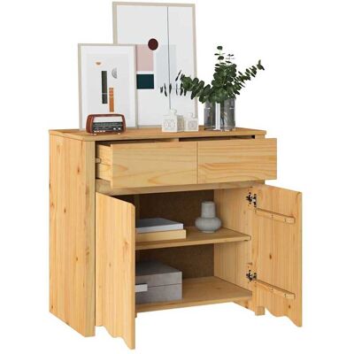 vidaXL Eiche Holz Mittel Stauraum Sideboard - Dressoir vidaXL Eiche Holz Mittel Stauraum Sideboard - Dressoir