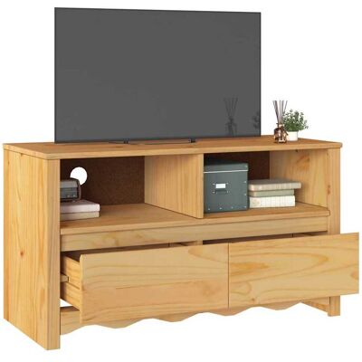vidaXL Austern Eiche Massiv Eiche Mittel Stauraum TV Rack Rechteckig - TV Rack vidaXL Austern Eiche Massiv Eiche Mittel Stauraum TV Rack Rechteckig - TV Rack
