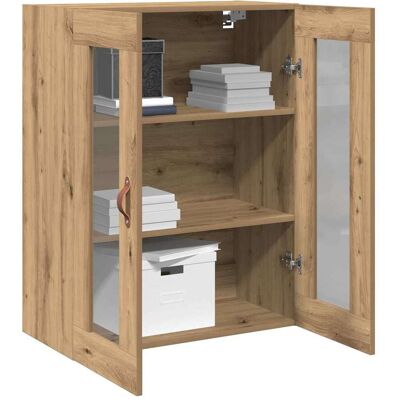 vidaXL Wandkast met Glazen Deuren - Modern Eiken Opbergmeubel vidaXL Wandkast met Glazen Deuren - Modern Eiken Opbergmeubel