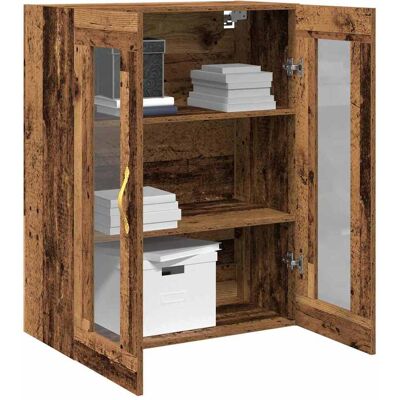 Vidaxl Wandkast met Glaspui - Oud Hout - 69,5x34x90 cm Vidaxl Wandkast met Glaspui - Oud Hout - 69,5x34x90 cm