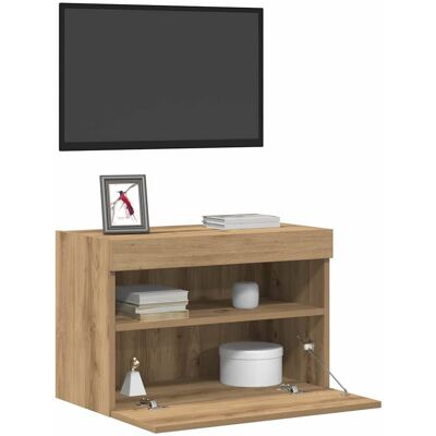 Vidaxl - TV-module met LED-verlichting Rustiek Eiken 60x30x40 cm Vidaxl - TV-module met LED-verlichting Rustiek Eiken 60x30x40 cm