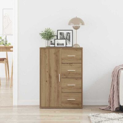 VidaXL Massief Eiken Dressoir - Elegant Handgemaakt Afwerking - Veel Opbergruimte VidaXL Massief Eiken Dressoir - Elegant Handgemaakt Afwerking - Veel Opbergruimte