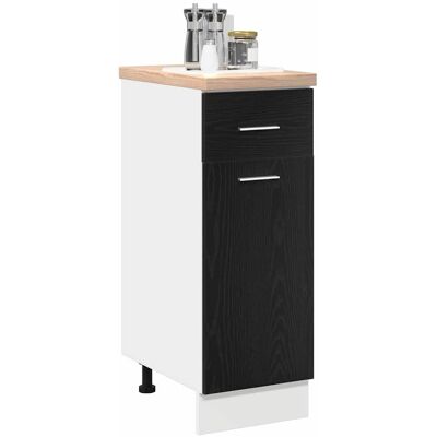 Vidaxl Zwart Eiken Keukenkast - 30x46x81.5 cm Vidaxl Zwart Eiken Keukenkast - 30x46x81.5 cm