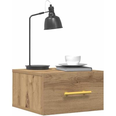 VidaXL Wandgemonteerde nachtkastje - Elegant eikenhout - Woonkamer & slaapkamer meubelen VidaXL Wandgemonteerde nachtkastje - Elegant eikenhout - Woonkamer & slaapkamer meubelen