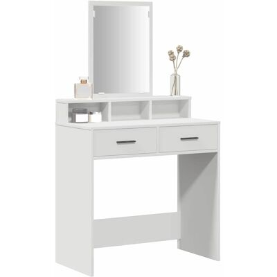 vidaXL Wit Make-up Tafel - Modern, Ruimtebesparend met Spiegel vidaXL Wit Make-up Tafel - Modern, Ruimtebesparend met Spiegel