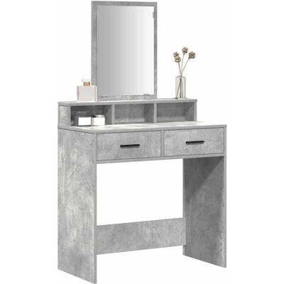 vidaXL Grijze MDF Kaptafel met Lades - Kaptafels vidaXL Grijze MDF Kaptafel met Lades - Kaptafels