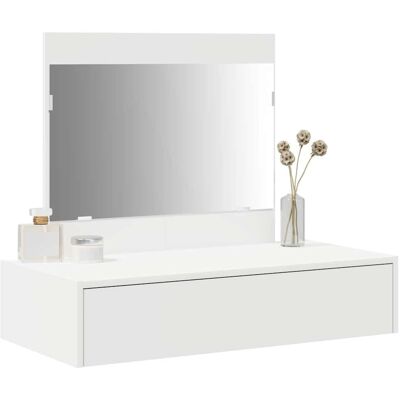 vidaXL Wit MDF 83 x 40 x 70 cm Spiegel Kaptafel - Spiegel vidaXL Wit MDF 83 x 40 x 70 cm Spiegel Kaptafel - Spiegel