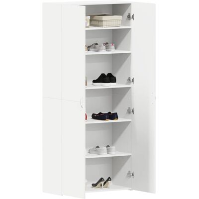 Vidaxl Witte Schoenenkast 80x35.5x180 cm - Schoenenkast Vidaxl Witte Schoenenkast 80x35.5x180 cm - Schoenenkast