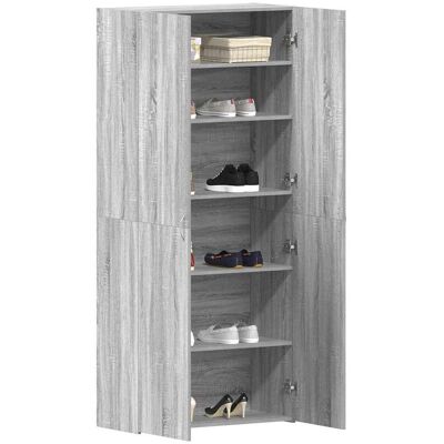 vidaXL Schoenenkast met plank Grijs 80 x 35.5 x 180 cm Bewerkt hout vidaXL Schoenenkast met plank Grijs 80 x 35.5 x 180 cm Bewerkt hout