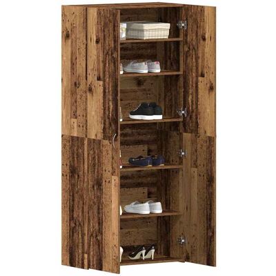 vidaXL Schoenenkast met plank Bruin 80 x 35.5 x 180 cm Bewerkt hout vidaXL Schoenenkast met plank Bruin 80 x 35.5 x 180 cm Bewerkt hout