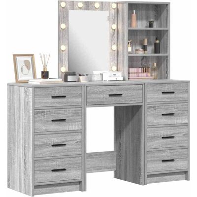 vidaXL Set aus 3 Grau Sonoma Spanplatte Mittel Highboard Rechteckig - Highboard vidaXL Set aus 3 Grau Sonoma Spanplatte Mittel Highboard Rechteckig - Highboard