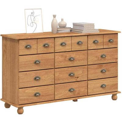 vidaXL Ladekast ASKIM Bruin 79 x 40 x 133,5 cm Massief grenenhout vidaXL Ladekast ASKIM Bruin 79 x 40 x 133,5 cm Massief grenenhout