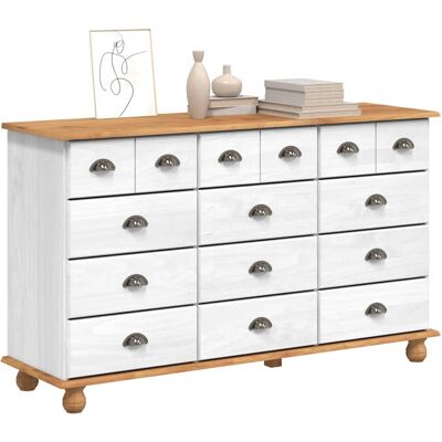 vidaXL Ladekast ASKIM Wit 79 x 40 x 133,5 cm Massief grenenhout vidaXL Ladekast ASKIM Wit 79 x 40 x 133,5 cm Massief grenenhout