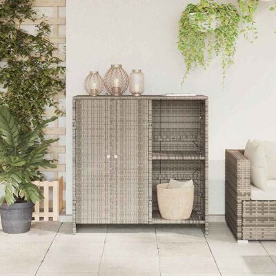 vidaXL Opbergkast met plank Lichtgrijs 100 x 36 x 102 cm Rattan vidaXL Opbergkast met plank Lichtgrijs 100 x 36 x 102 cm Rattan