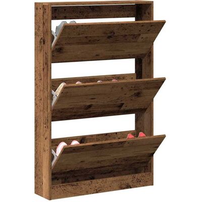 vidaXL Schoenenkast met plank Oudhout 80 x 21 x 125,5 cm Bewerkt hout vidaXL Schoenenkast met plank Oudhout 80 x 21 x 125,5 cm Bewerkt hout
