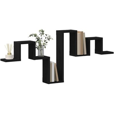 VIDAXL - Wandplank in Zwart Eik 104,5x10x43 cm - Wandplank VIDAXL - Wandplank in Zwart Eik 104,5x10x43 cm - Wandplank