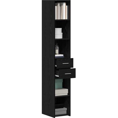 VidaXL Zwart Engineered Houten Dressoir - Modern opbergmeubel VidaXL Zwart Engineered Houten Dressoir - Modern opbergmeubel