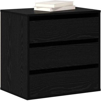 vidaXL Ladenkast met lade Zwart 61 x 41 x 58 cm Bewerkt hout vidaXL Ladenkast met lade Zwart 61 x 41 x 58 cm Bewerkt hout