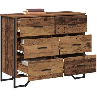 vidaXL Ladekast 6-Lade Oudhout 91 x 35,5 x 74,5 cm vidaXL Ladekast 6-Lade Oudhout 91 x 35,5 x 74,5 cm