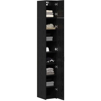 vidaXL 2-delige opbergkast met planken 2 pcs Zwart eiken Bewerkt hout vidaXL 2-delige opbergkast met planken 2 pcs Zwart eiken Bewerkt hout