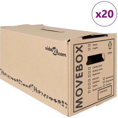 vidaXL Verhuisdoos 20 pcs Naturel 59 x 31,5 x 31,5 cm Karton vidaXL Verhuisdoos 20 pcs Naturel 59 x 31,5 x 31,5 cm Karton