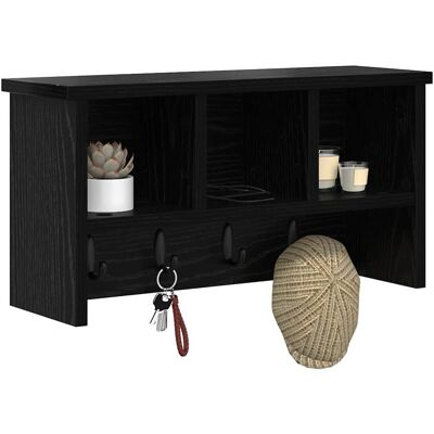vidaXL Wandgemonteerde kapstok met plank Zwart Eiken 50 x 16 x 26 cm vidaXL Wandgemonteerde kapstok met plank Zwart Eiken 50 x 16 x 26 cm